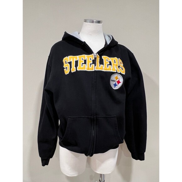 NFL Other - Kids Black NFL Steelers Hoodie Sweatshirt Jacket Coat Windbreaker Sz: xl 16/18